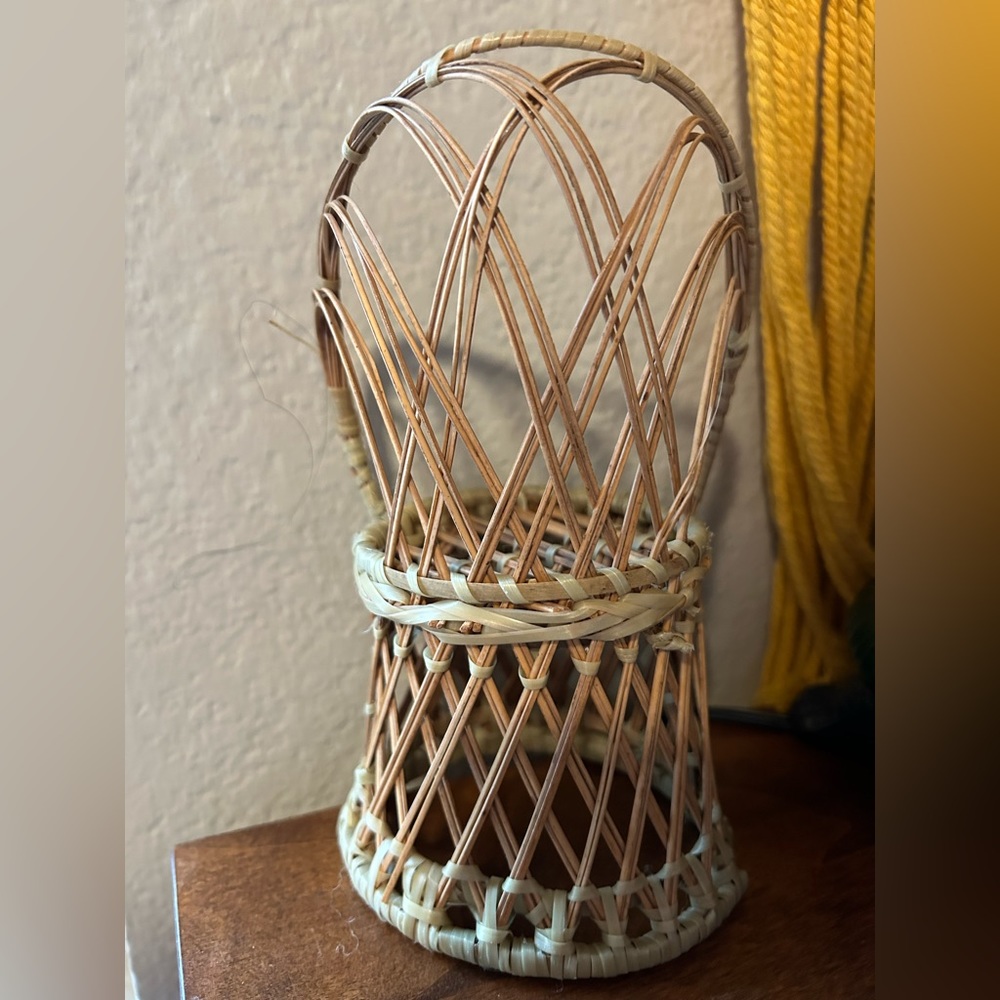 Vintage wicker boho Barbie chair